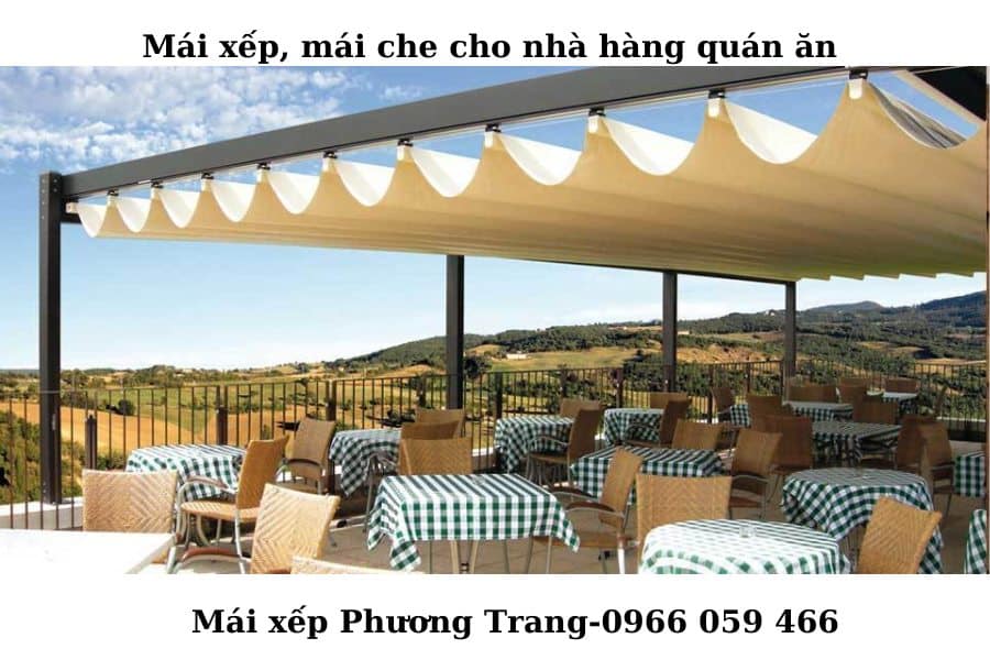 Mái xếp, mái che cho nhà hàng quán ăn